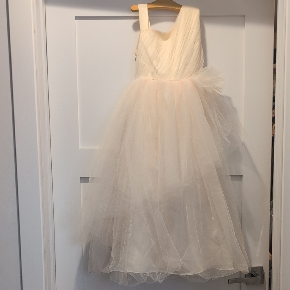 Girls elegant Cream Kids Holiday Party Christmas Dress
